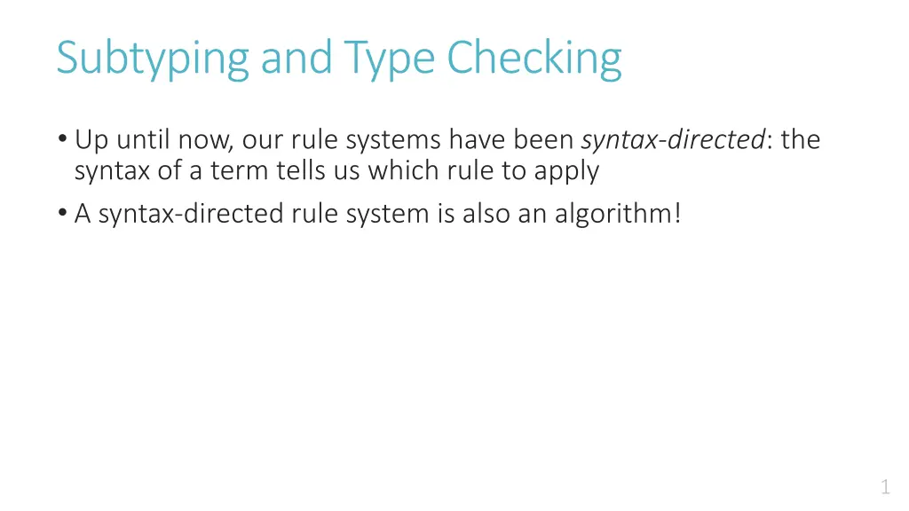 subtyping and type checking