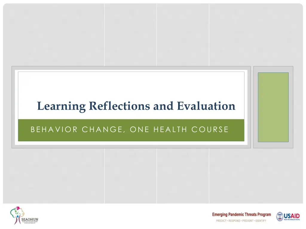 learning reflections and evaluation