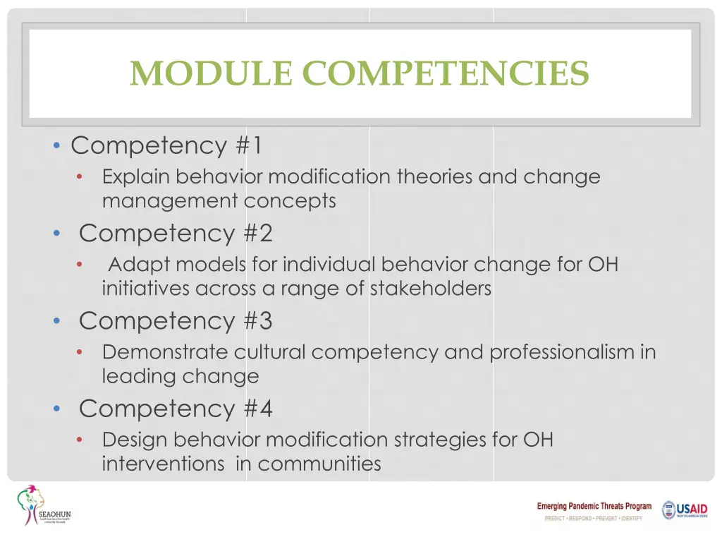 module competencies