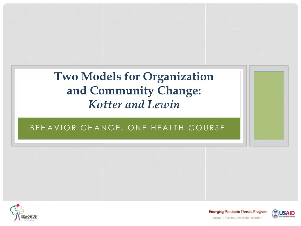 two models for organization and community change