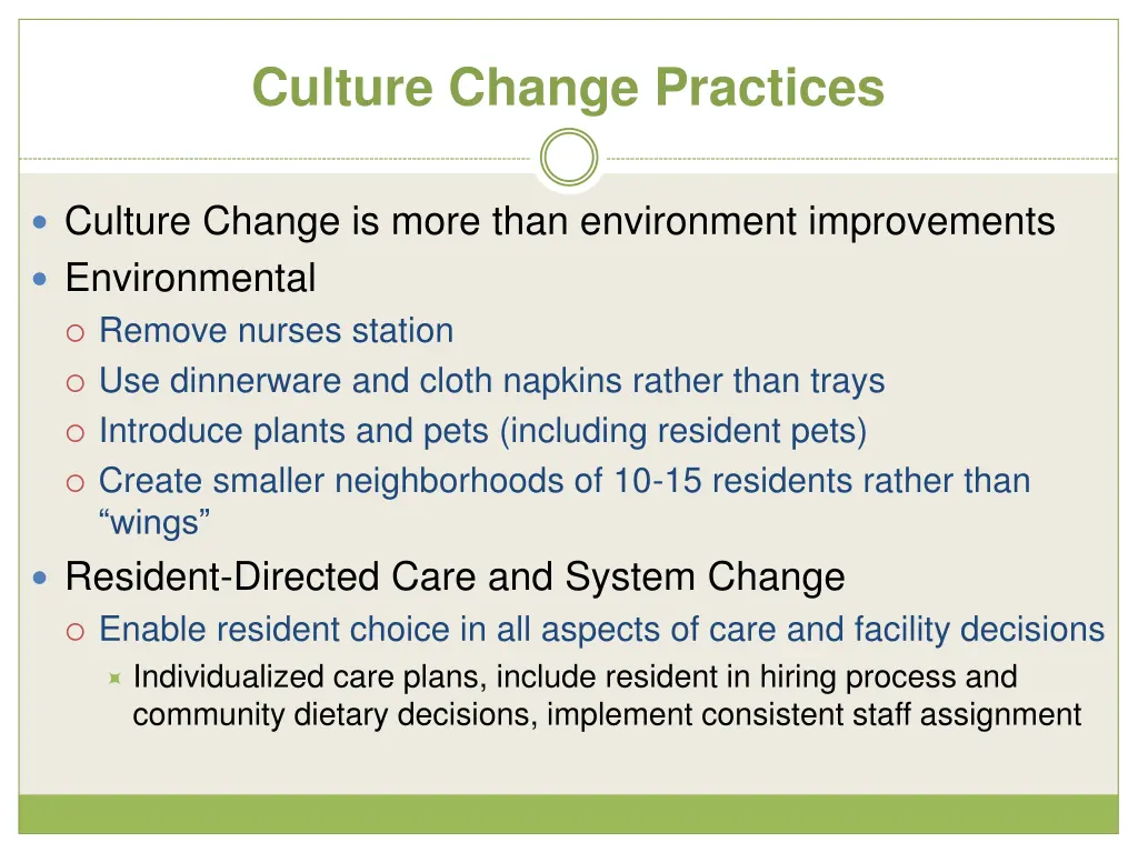 culture change practices