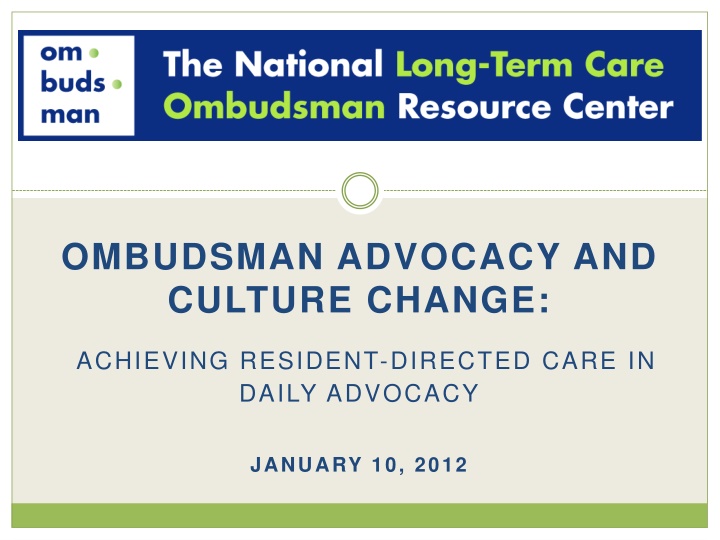 ombudsman advocacy and culture change