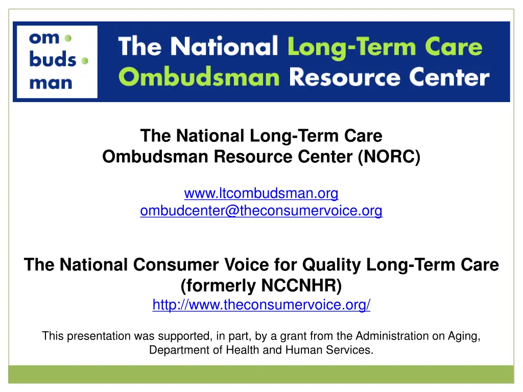 the national long term care ombudsman resource