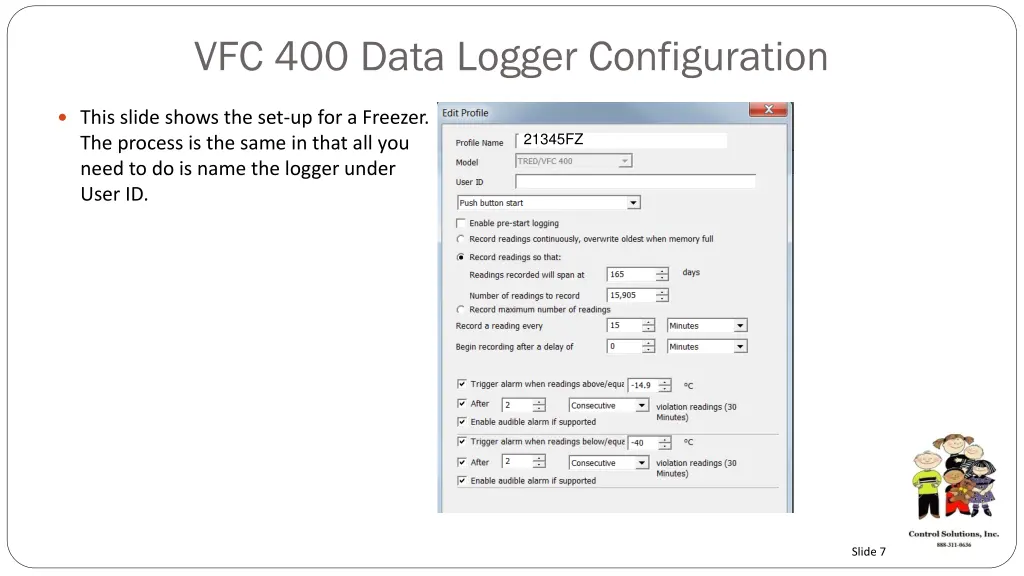 vfc 400 data logger configuration 5