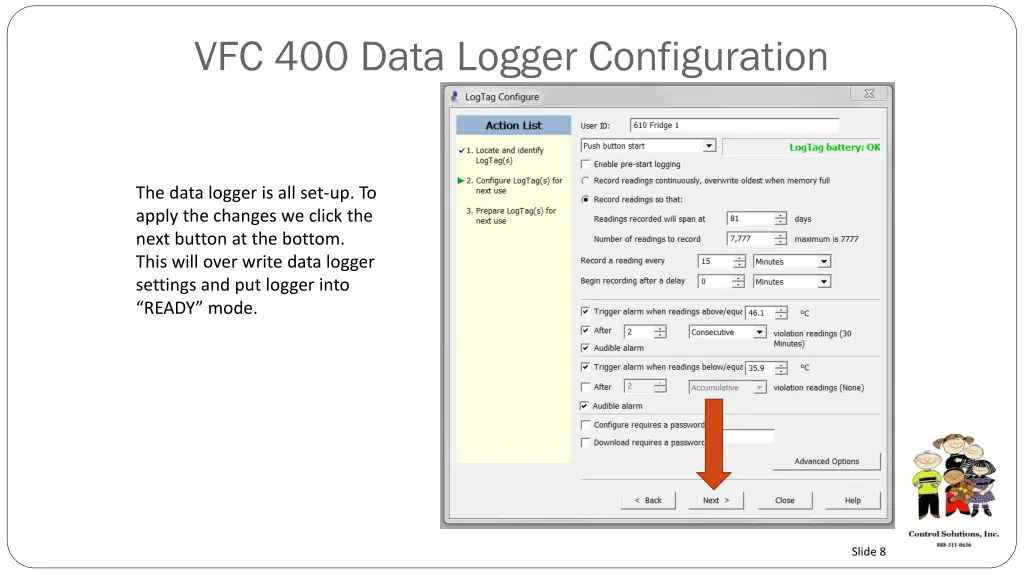 vfc 400 data logger configuration 6