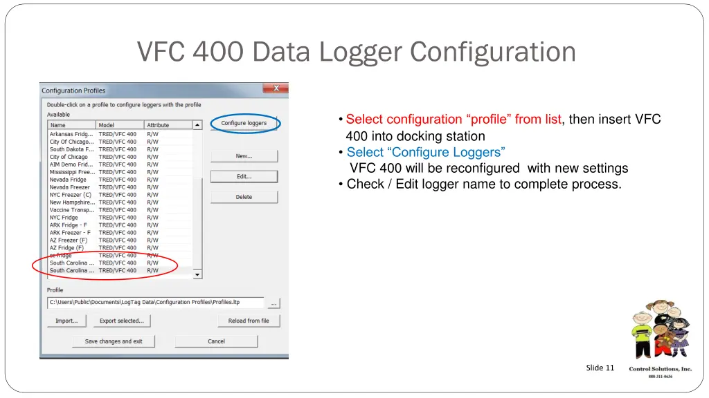 vfc 400 data logger configuration 9