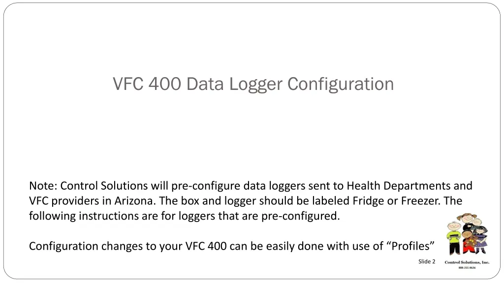 vfc 400 data logger configuration