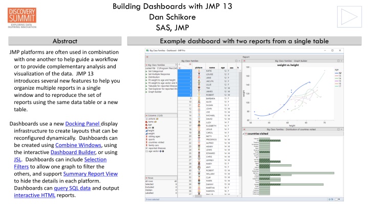 building dashboards with jmp 13 dan schikore