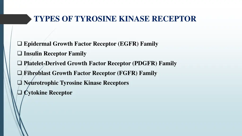 types of tyrosine kinase receptor