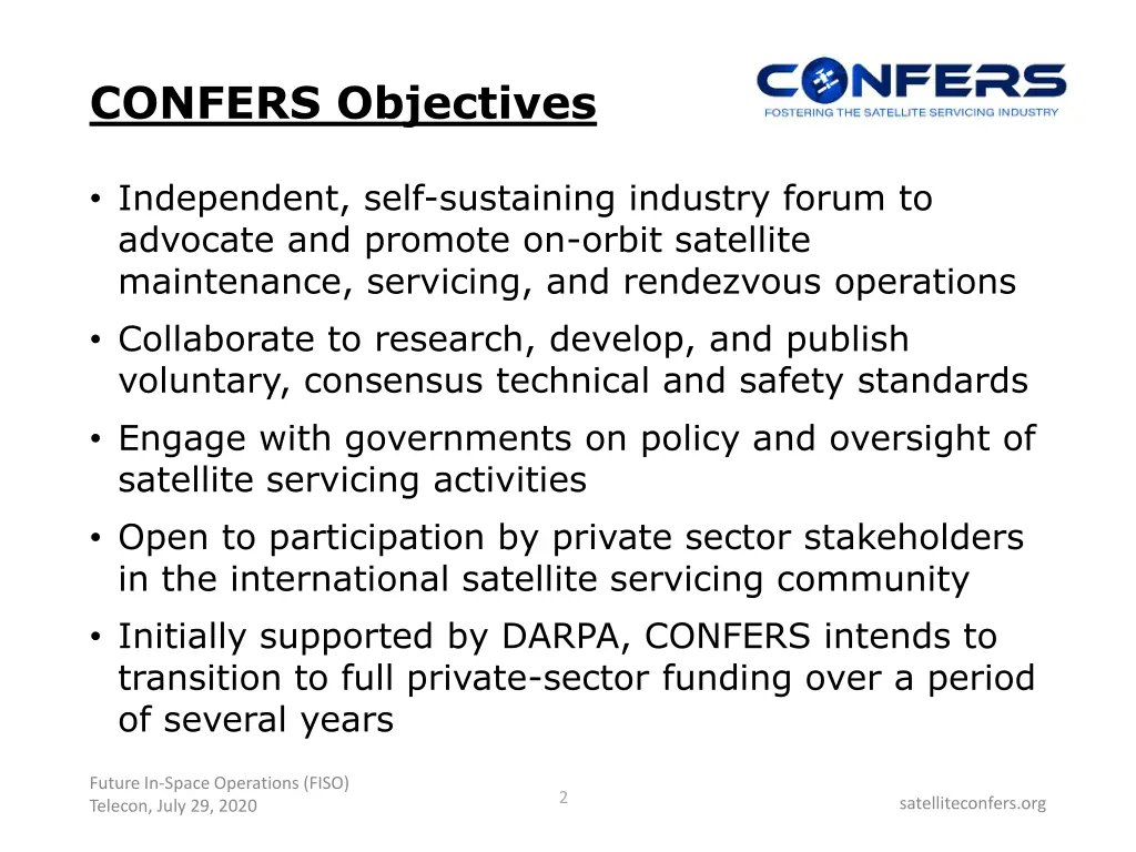 confers objectives