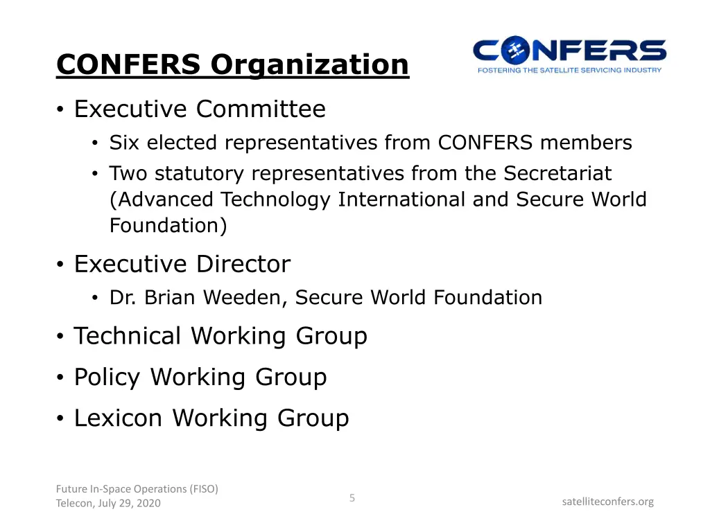 confers organization