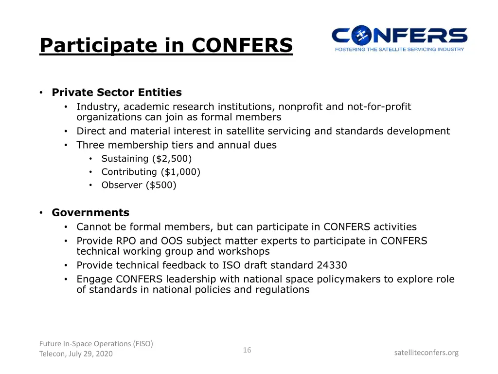 participate in confers