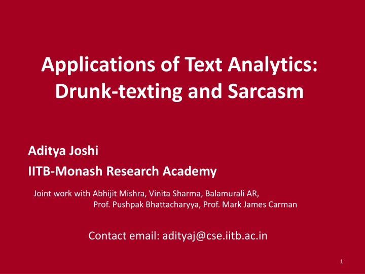 applications of text analytics drunk texting