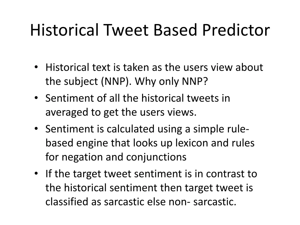 historical tweet based predictor