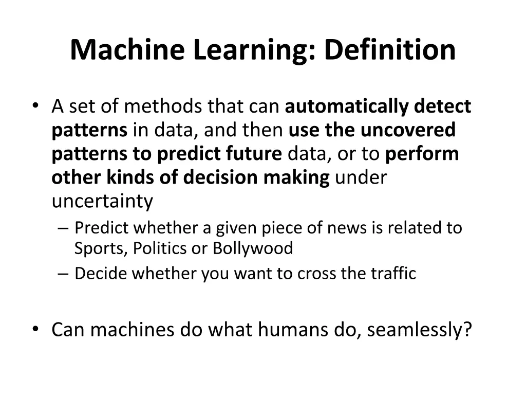 machine learning definition