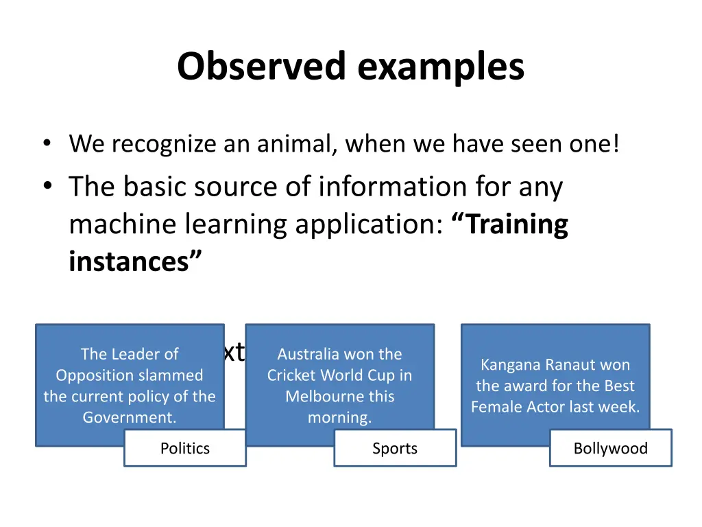 observed examples