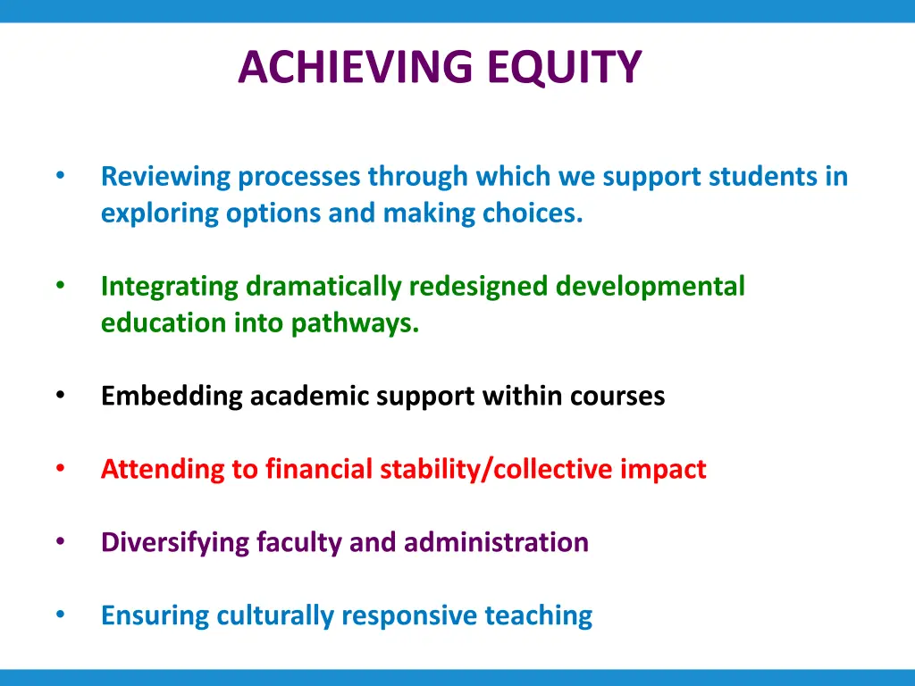 achieving equity 1