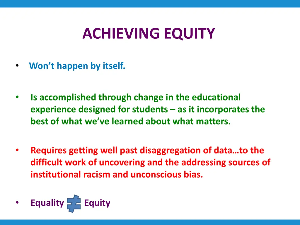 achieving equity