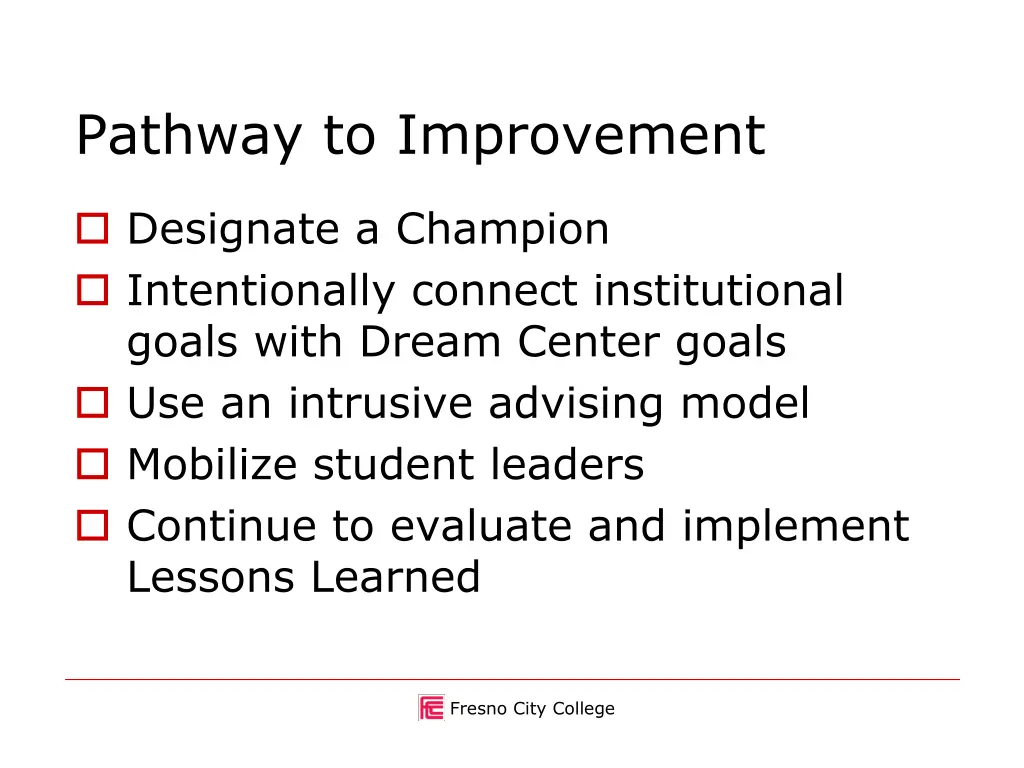 pathway to improvement