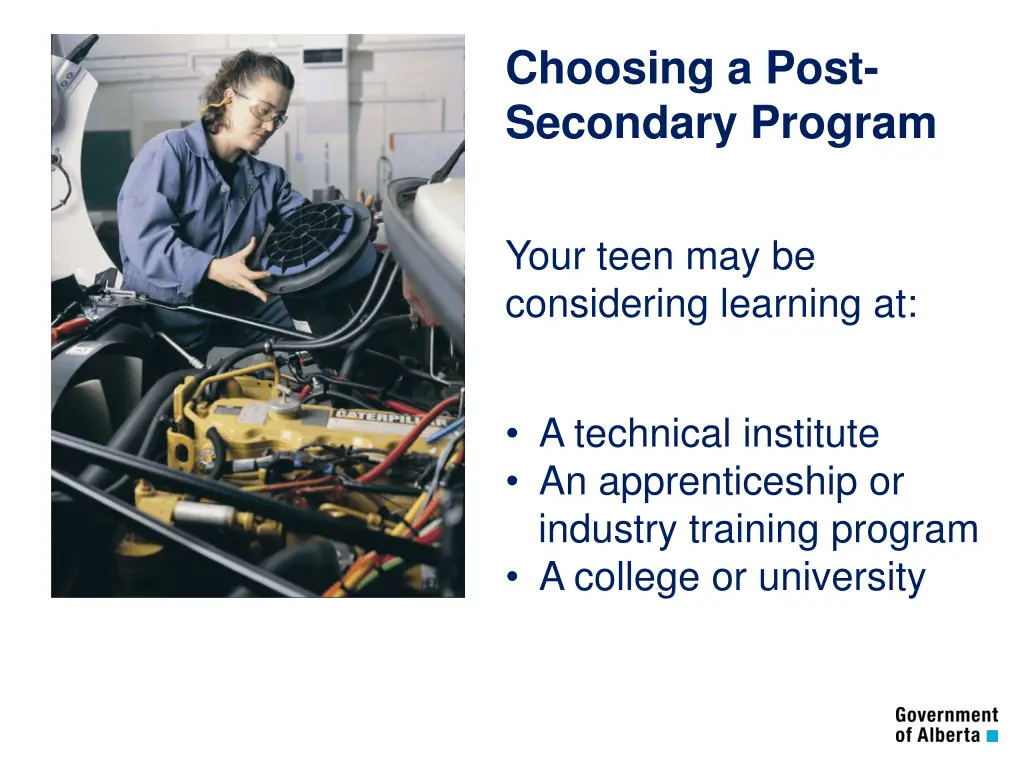 choosing a post secondary program