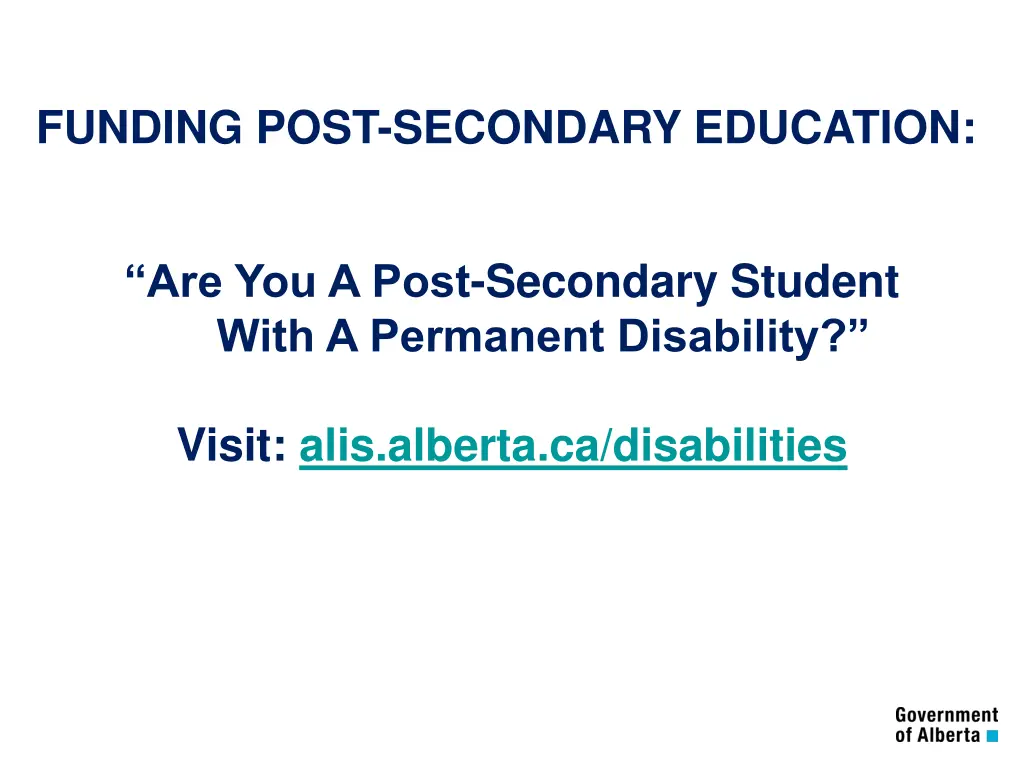 funding post secondary education