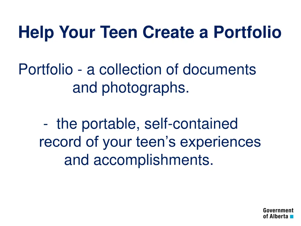 help your teen create a portfolio