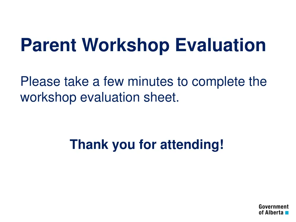 parent workshop evaluation