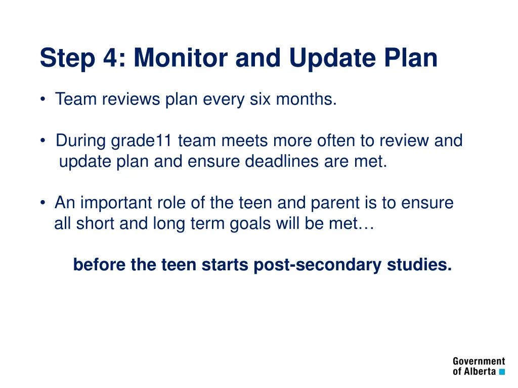 step 4 monitor and update plan team reviews plan