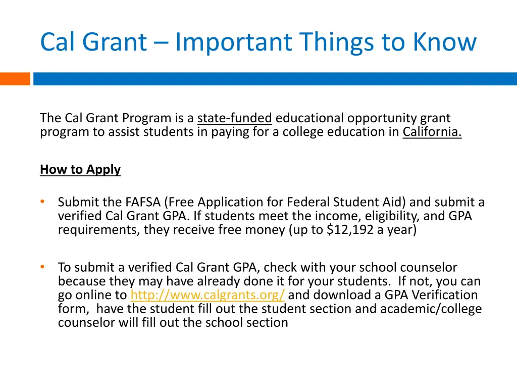 cal grant important things to know