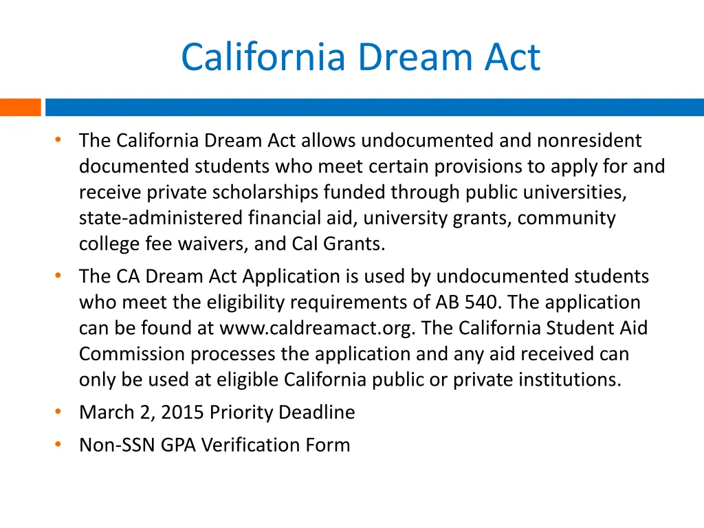 california dream act