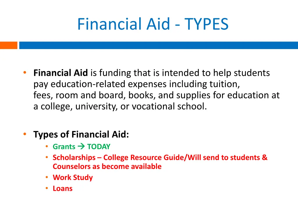 financial aid types