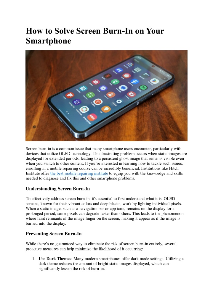 how to solve screen burn in on your smartphone