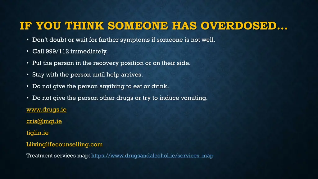 if you think someone has overdosed