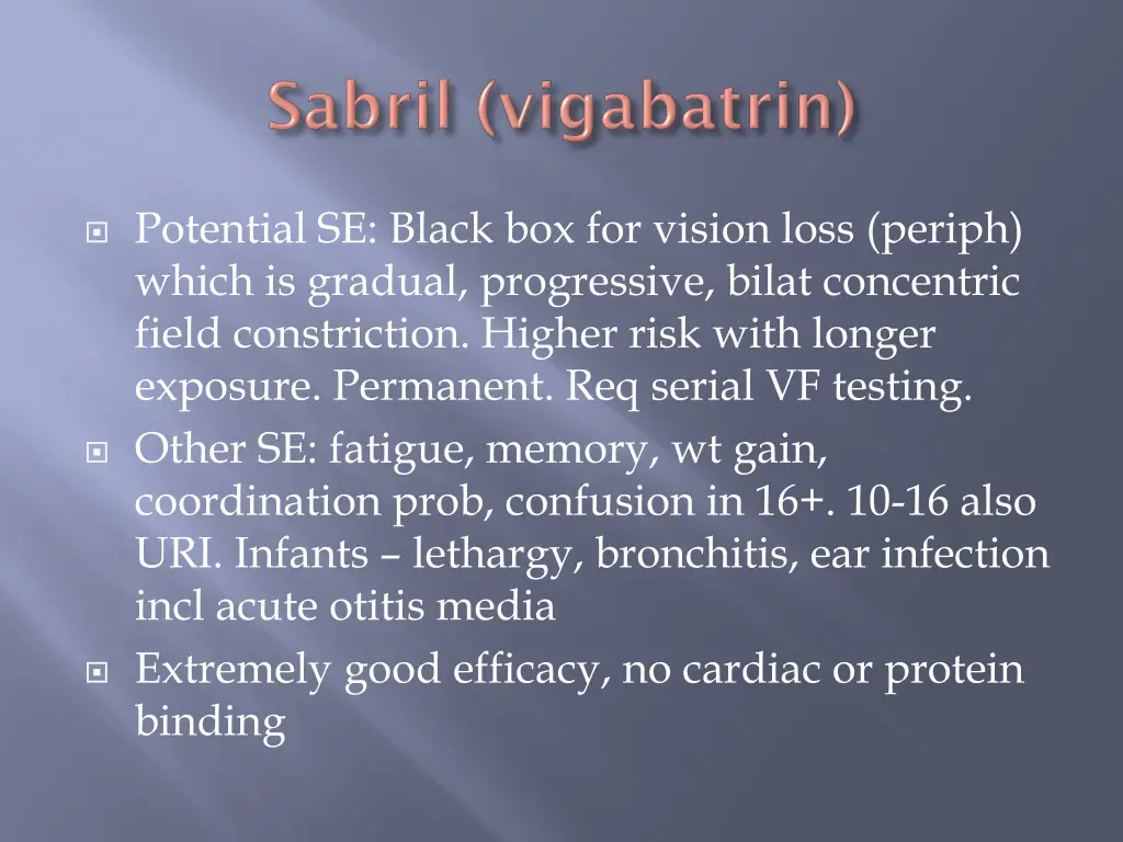 potential se black box for vision loss periph