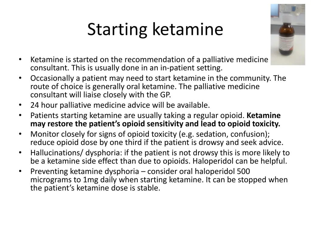 starting ketamine