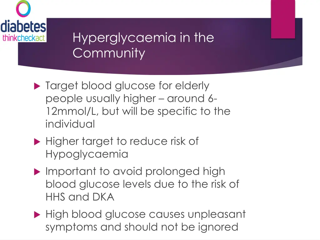 hyperglycaemia in the community