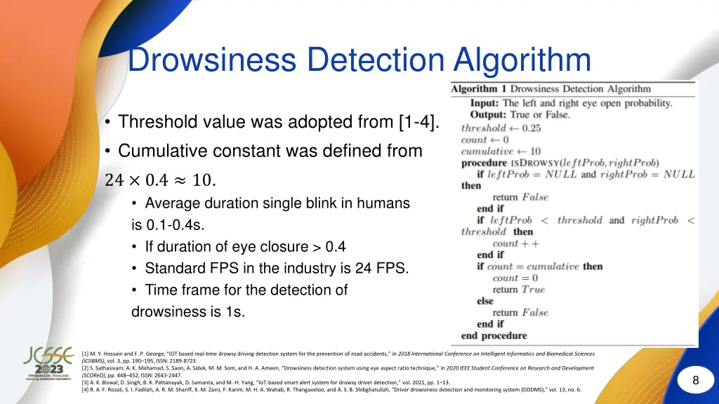 drowsiness detection algorithm