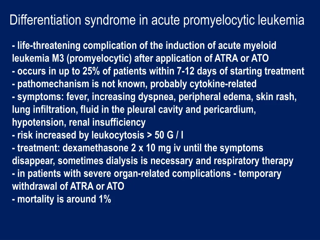 differentiation syndrome in acute promyelocytic