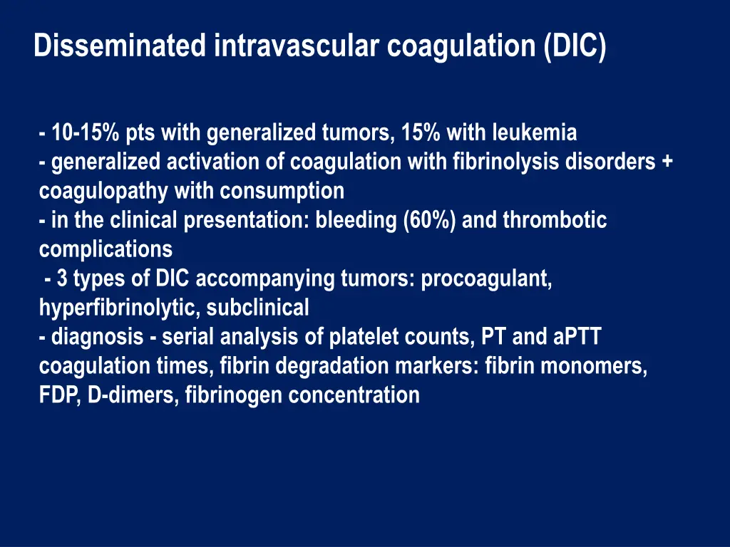 disseminated intravascular coagulation dic