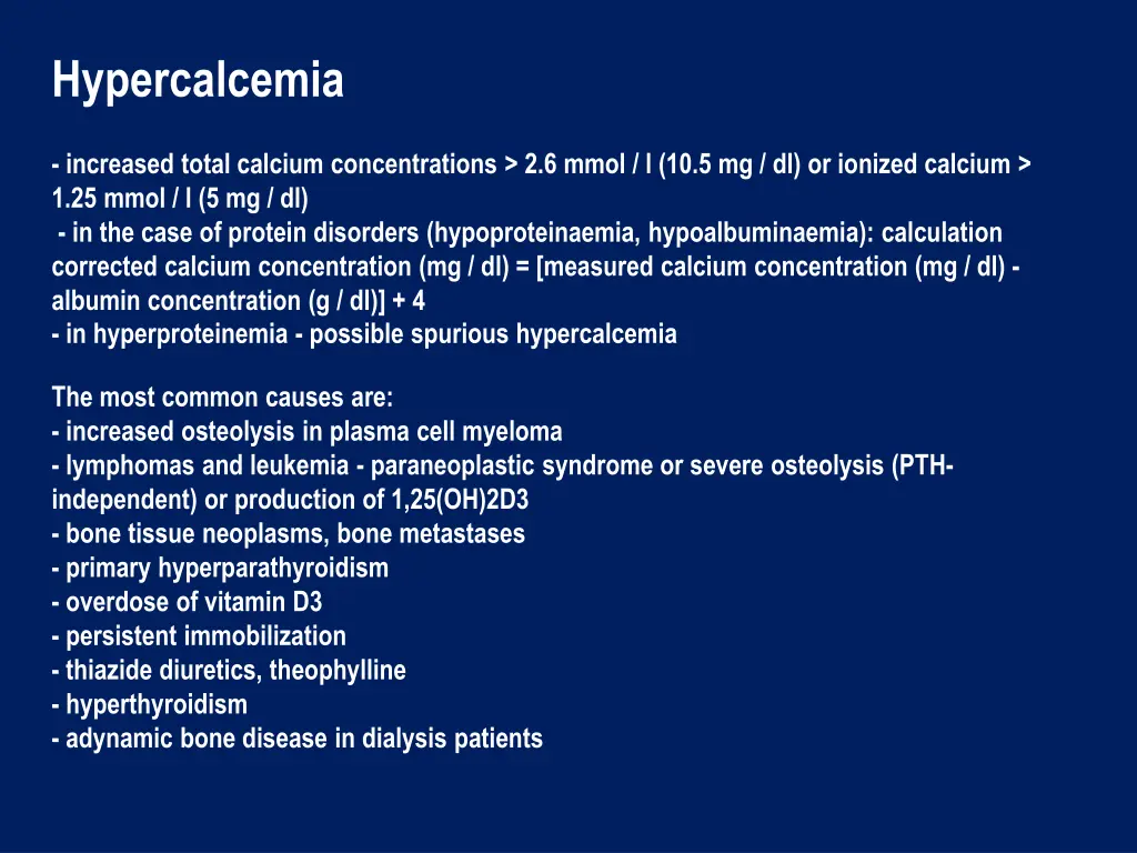 hypercalcemia