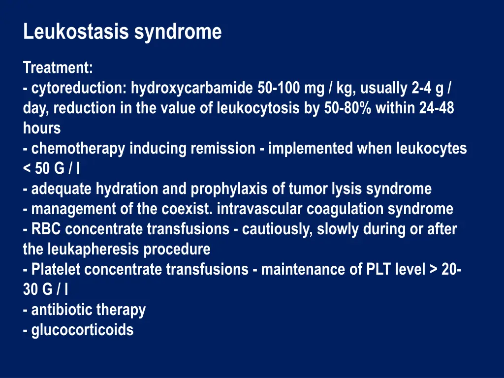 leukostasis syndrome 3