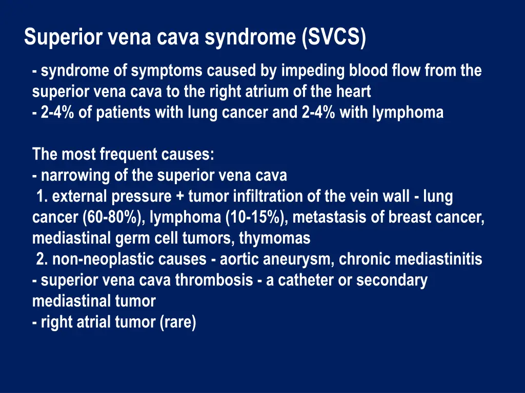 superior vena cava syndrome svcs