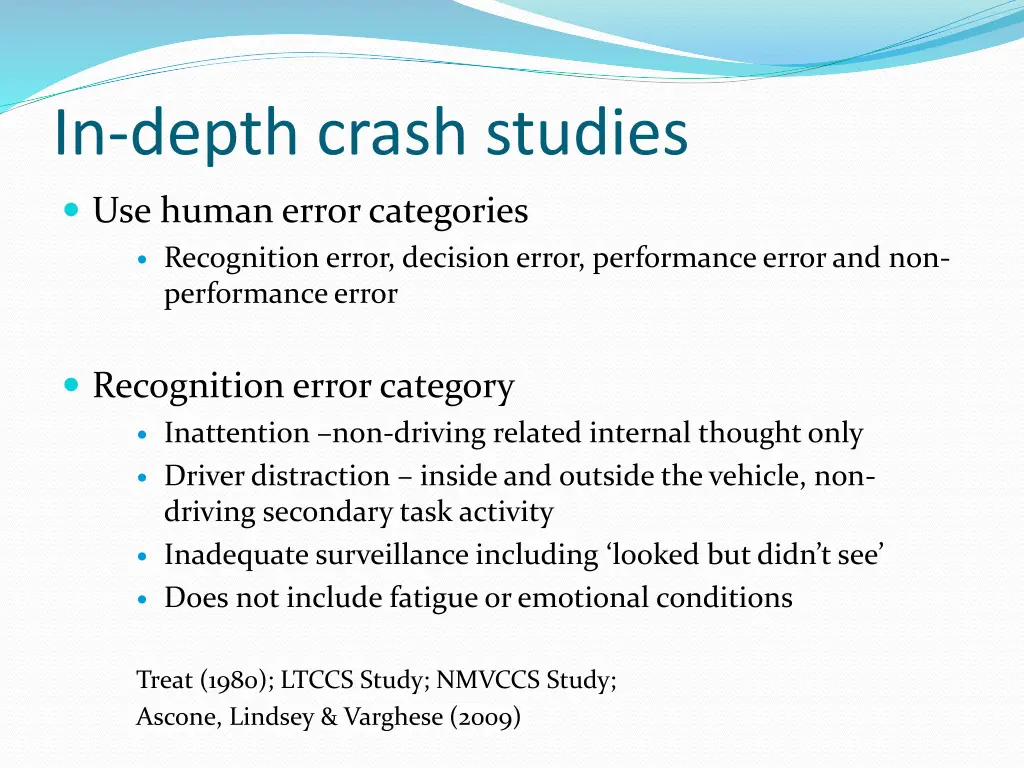 in depth crash studies