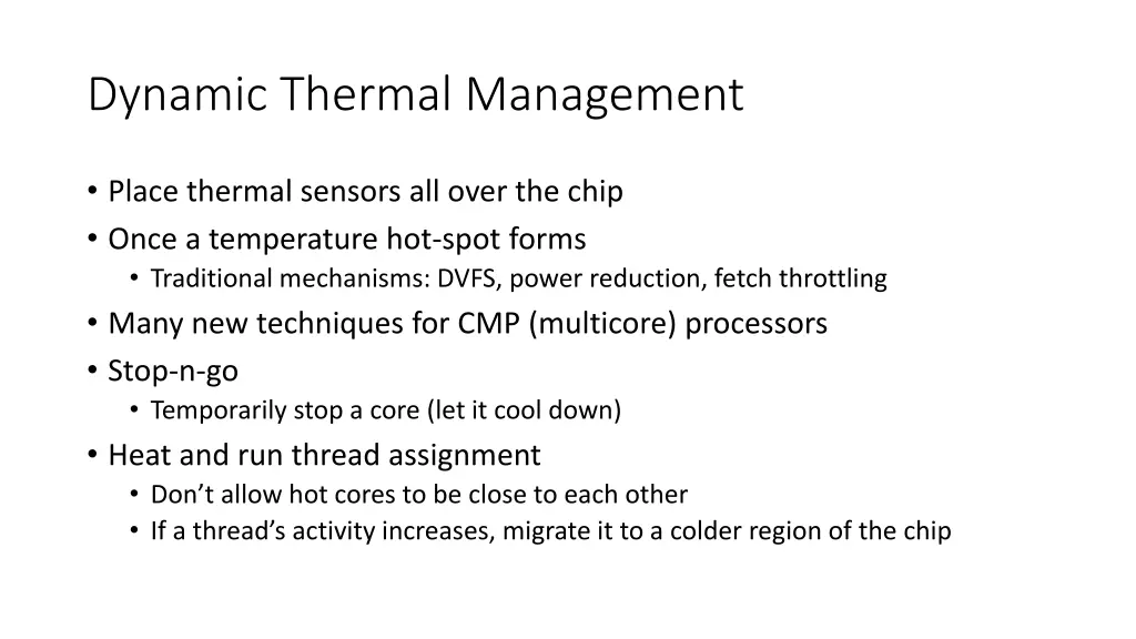 dynamic thermal management