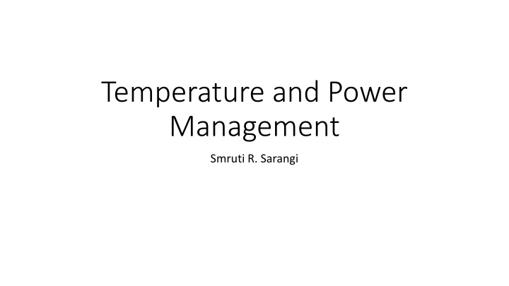 temperature and power management