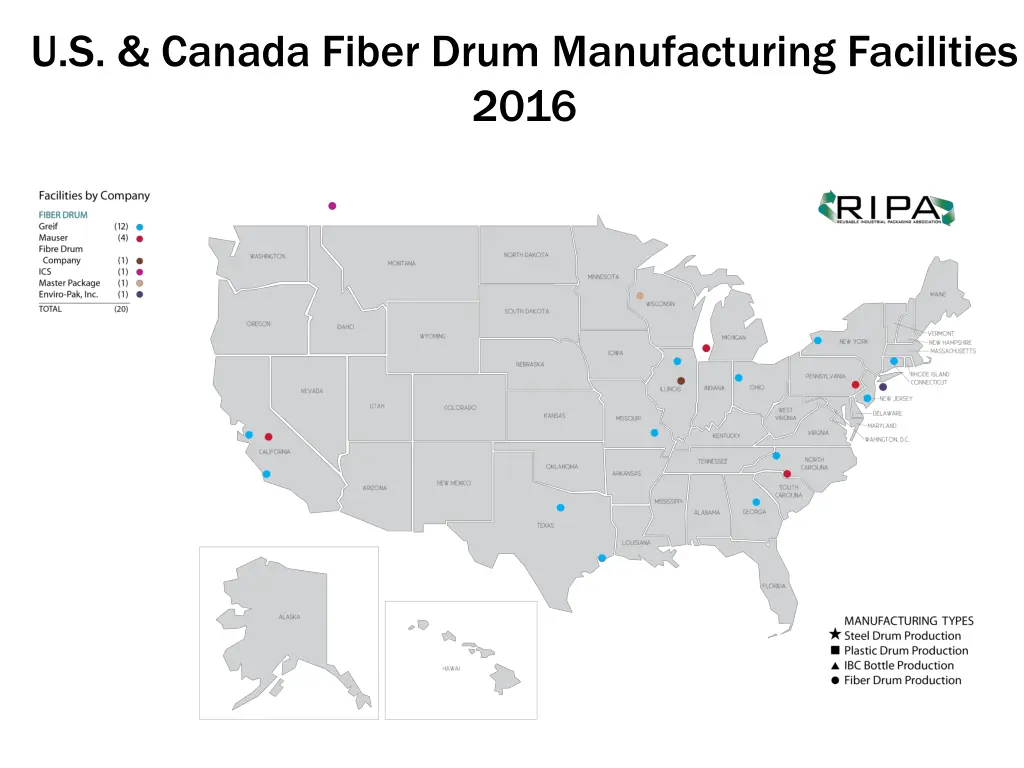 u s canada fiber drum manufacturing facilities