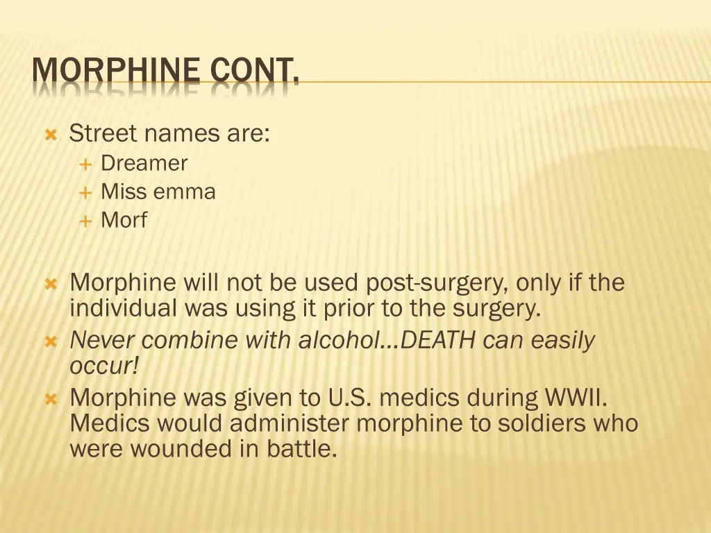 morphine cont