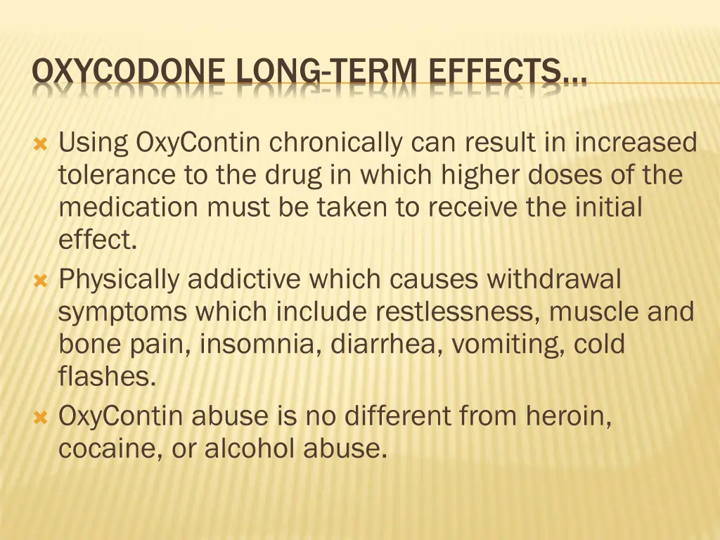 oxycodone long term effects