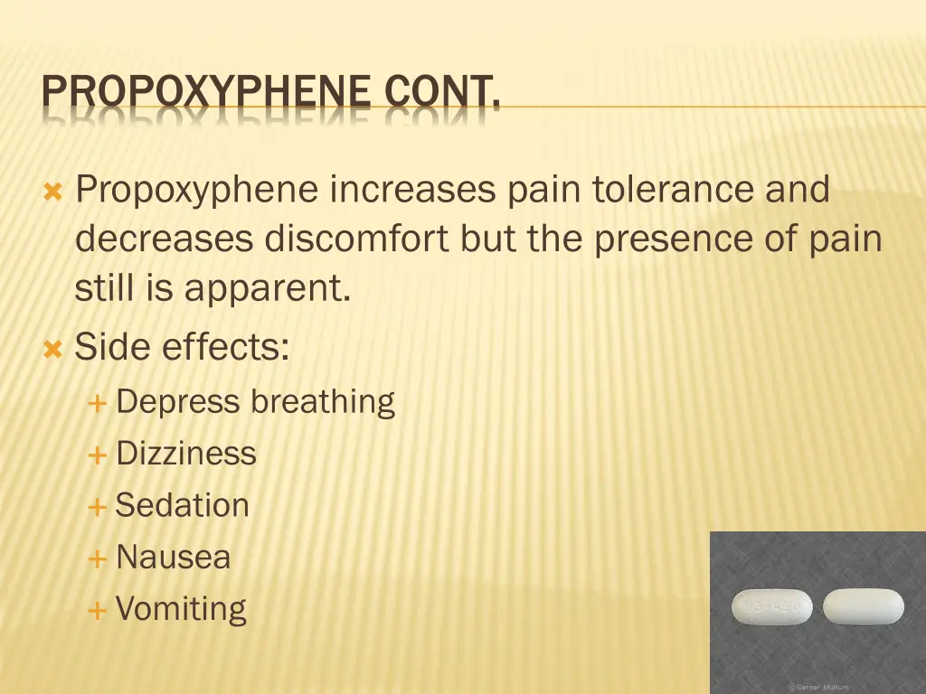 propoxyphene cont