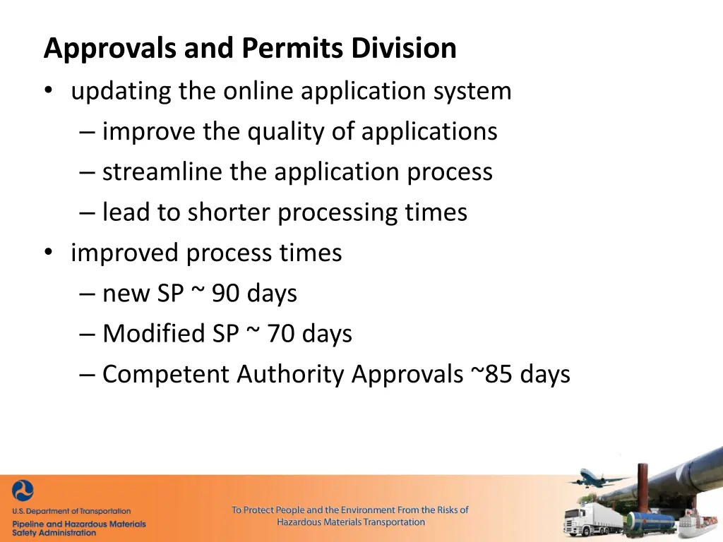 approvals and permits division updating